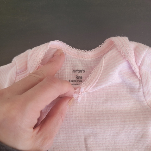 Carter's Infant Girl 4 Piece Bundle Pink White Jacket Onesie Pants Cap Size 3mo - Picture 11 of 11